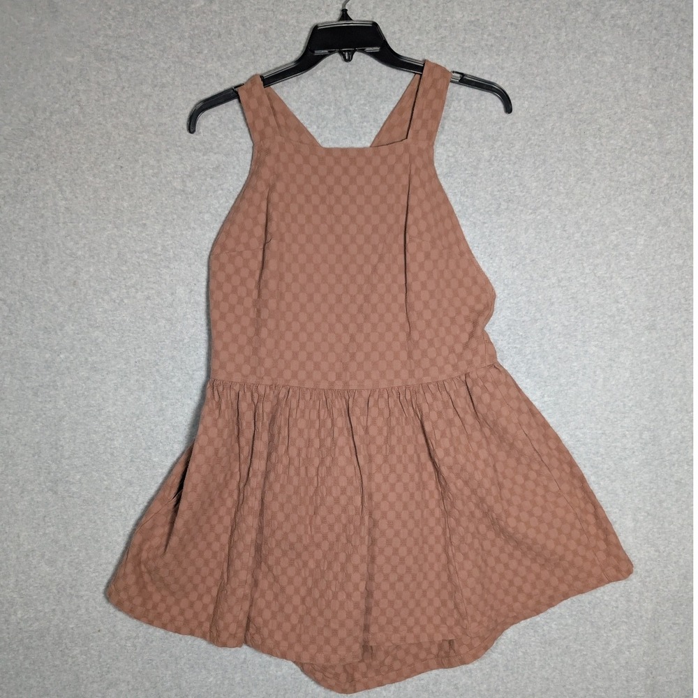 Free People Va Va Volume Pinafore Mini Dress Womens XL Textured Withered Rose